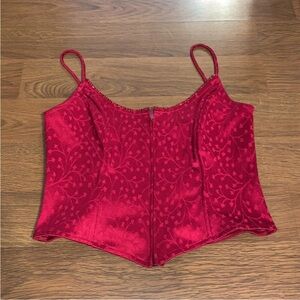 Gunne Sax Red Floral Corset